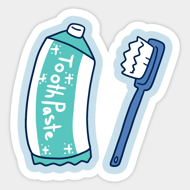 Toothpaste and Toothbrush Sticker by saradaboru